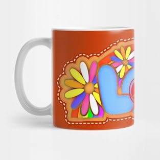 Rainbow Hippie Love Typography Mug